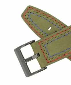 Olive Green Triple Stitched Leather Watch Band Made To Fit 42mm Apple® Smart Watch -Cheap Watch Bands Store apple watch band 5123 38photo4 80602.1659986040