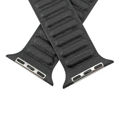 Magnetic Black Leather Watch Band Made To Fit 38mm Apple® Watch 4 Magnetic Black Leather Watch Band Made To Fit 38mm Apple® Watch - Image 4