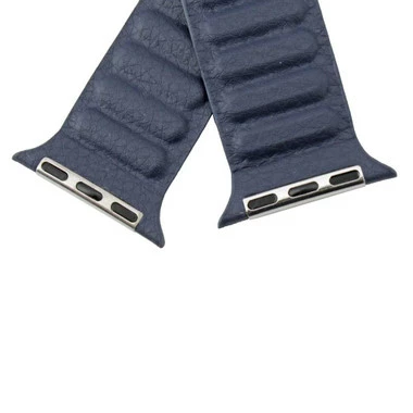 Magnetic Navy Blue Leather Watch Band Made To Fit 38mm Apple® Watch 4 Magnetic Navy Blue Leather Watch Band Made To Fit 38mm Apple® Watch - Image 4
