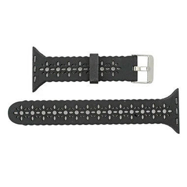 Black Lace Silicon Watch Band Made To Fit 38mm Apple® Watch 2 Black Lace Silicon Watch Band Made To Fit 38mm Apple® Watch - Image 2