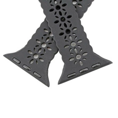 Black Lace Silicon Watch Band Made To Fit 38mm Apple® Watch 3 Black Lace Silicon Watch Band Made To Fit 38mm Apple® Watch - Image 3