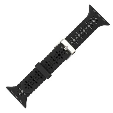 Black Lace Silicon Watch Band Made To Fit 38mm Apple® Watch 1 Black Lace Silicon Watch Band Made To Fit 38mm Apple® Watch