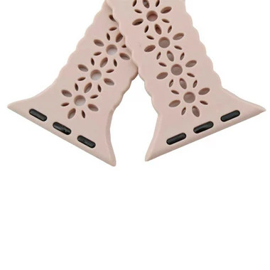 Pink Lace Silicon Watch Band Made To Fit 38mm Apple® Watch 3 Pink Lace Silicon Watch Band Made To Fit 38mm Apple® Watch - Image 3