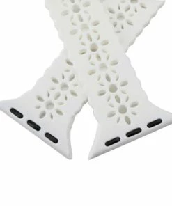 White Lace Silicon Watch Band Made To Fit 38mm Apple® Watch -Cheap Watch Bands Store apple watch band 5149 38photo3 72163.1659986041