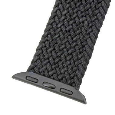 Black Braided Nylon Elastic Watch Band Made To Fit 38mm Apple® Watch 2 Black Braided Nylon Elastic Watch Band Made To Fit 38mm Apple® Watch - Image 2