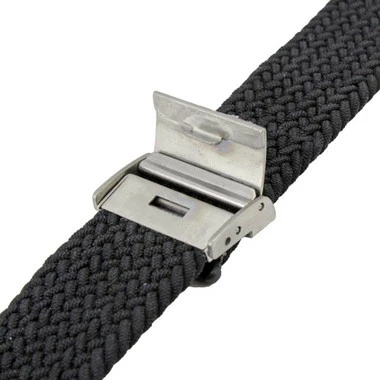 Black Braided Nylon Elastic Watch Band Made To Fit 38mm Apple® Watch 3 Black Braided Nylon Elastic Watch Band Made To Fit 38mm Apple® Watch - Image 3