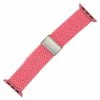 Pink Braided Nylon Elastic Watch Band Made To Fit 42mm Apple® Watch