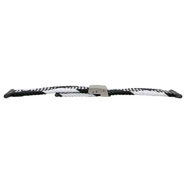 Black And White Braided Nylon Elastic Watch Band Made To Fit 42mm Apple® Watch 4 Black And White Braided Nylon Elastic Watch Band Made To Fit 42mm Apple® Watch - Image 4