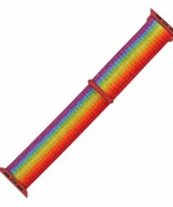 Rainbow Nylon Velcro Style Sport Watch Band Made To Fit 38mm Apple® Watch