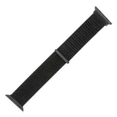 Black Nylon Velcro Style Sport Watch Band Made To Fit 38mm Apple® Watch 1 Black Nylon Velcro Style Sport Watch Band Made To Fit 38mm Apple® Watch