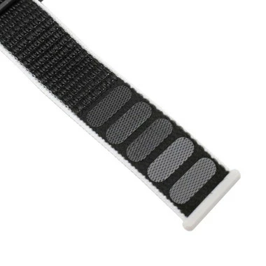 Black With White Edging Nylon Velcro Style Sport Watch Band Made To Fit 38mm Apple® Watch 3 Black With White Edging Nylon Velcro Style Sport Watch Band Made To Fit 38mm Apple® Watch - Image 3