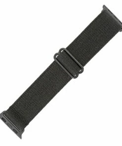Black Elastic Nylon Watch Band Made To Fit 42mm Apple® Watch