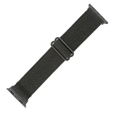 Black Elastic Nylon Watch Band Made To Fit 42mm Apple® Watch 1 Black Elastic Nylon Watch Band Made To Fit 42mm Apple® Watch