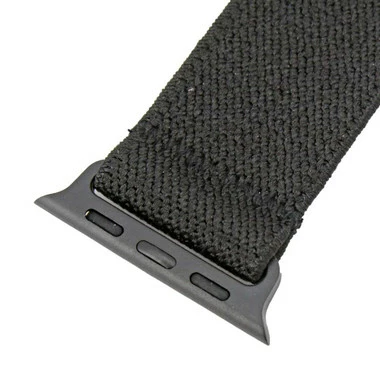 Black Elastic Nylon Watch Band Made To Fit 42mm Apple® Watch 2 Black Elastic Nylon Watch Band Made To Fit 42mm Apple® Watch - Image 2