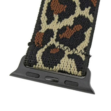 Leopard Print Elastic Nylon Watch Band Made To Fit 38mm Apple® Watch 2 Leopard Print Elastic Nylon Watch Band Made To Fit 38mm Apple® Watch - Image 2