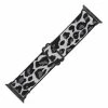 White Leopard Print Elastic Nylon Watch Band Made To Fit 38mm Apple® Watch