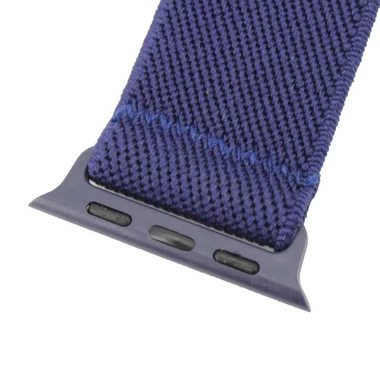 Navy Blue Elastic Nylon Watch Band Made To Fit 42mm Apple® Watch 2 Navy Blue Elastic Nylon Watch Band Made To Fit 42mm Apple® Watch - Image 2