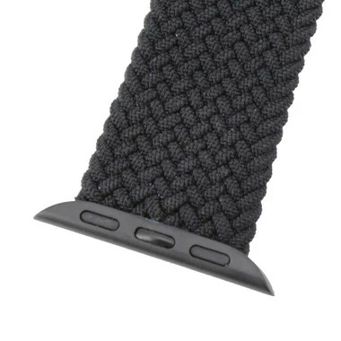 Black Elastic Nylon Watch Band With Crystal Buckle Made To Fit 38mm Apple® Watch 3 Black Elastic Nylon Watch Band With Crystal Buckle Made To Fit 38mm Apple® Watch - Image 3