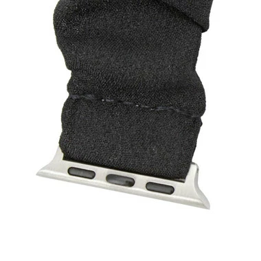 Black Elastic Scrunchie Style Watch Band Made To Fit 42mm Apple® Watch 2 Black Elastic Scrunchie Style Watch Band Made To Fit 42mm Apple® Watch - Image 2