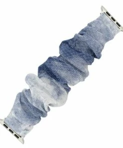 Blue Elastic Scrunchie Style Watch Band Made To Fit 38mm Apple® Watch