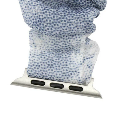 Blue Elastic Scrunchie Style Watch Band Made To Fit 42mm Apple® Watch 2 Blue Elastic Scrunchie Style Watch Band Made To Fit 42mm Apple® Watch - Image 2