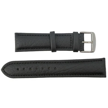 Hadley Roma Black 22mm Shrunken Grain Leather Watch Strap 7 1/2 Inch Length 2 Hadley Roma Black 22mm Shrunken Grain Leather Watch Strap 7 1/2 Inch Length - Image 2