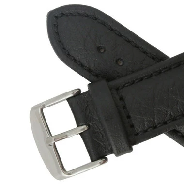 Hadley Roma Black 22mm Shrunken Grain Leather Watch Strap 7 1/2 Inch Length 4 Hadley Roma Black 22mm Shrunken Grain Leather Watch Strap 7 1/2 Inch Length - Image 4