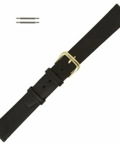 Hadley Roma 16mm Leather Watch Band Black Smooth Calf 7 1/4 Inch Length