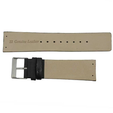 Black Watch Strap Leather 22mm Smooth Calf Generic Made To Fit Skagen® 7 1/4 Inch Length 3 Black Watch Strap Leather 22mm Smooth Calf Generic Made To Fit Skagen® 7 1/4 Inch Length - Image 3