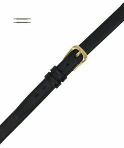 Black Watch Band Leather 8mm Smooth Calf 6 3/4 Inch Length