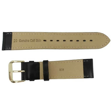 Leather Watch Band 22mm Black Classic Calf 7 1/2 Inch Length 3 Leather Watch Band 22mm Black Classic Calf 7 1/2 Inch Length - Image 3