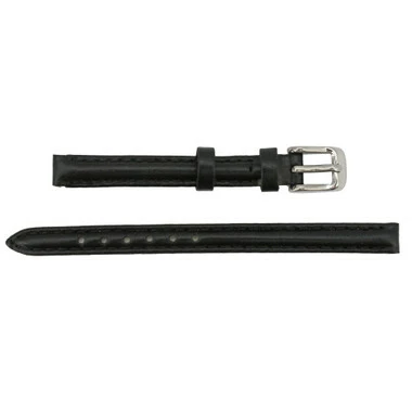 8mm Watch Band Black Leather Classic Calf 6 3/4 Inch Length 2 8mm Watch Band Black Leather Classic Calf 6 3/4 Inch Length - Image 2