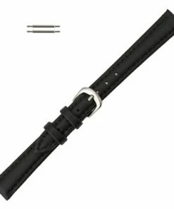 Hadley Roma14mm Vegan Black Microfiber Watch Band 6 5/8 Inch Length