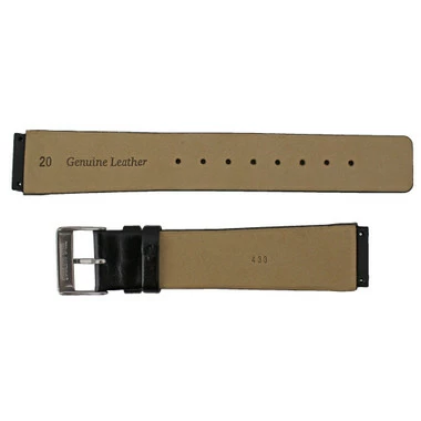 Black Watch Strap Leather 20mm Smooth Calf Generic Made To Fit Skagen® 7 13/16 Inch Length ( Screws Are Required ) 3 Black Watch Strap Leather 20mm Smooth Calf Generic Made To Fit Skagen® 7 13/16 Inch Length ( Screws Are Required ) - Image 3