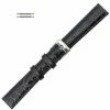 14mm Leather Watch Band Black Crocodile Grain 6 3/4 Inch Length
