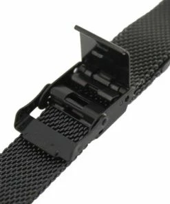 Black Color Tone Mesh Metal Watch Band 14mm 6 3/4 Inch Length -Cheap Watch Bands Store black metal watchband 1416b 14photo2 74410.1659442771