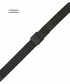Black Color Tone Mesh Metal Watch Band 14mm 6 3/4 Inch Length