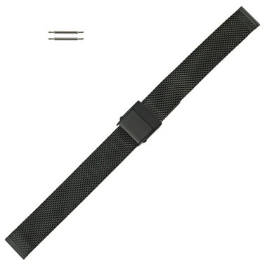 Black Color Tone Mesh Metal Watch Band 12mm 6 3/4 Inch Length 1 Black Color Tone Mesh Metal Watch Band 12mm 6 3/4 Inch Length