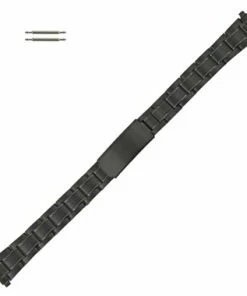 Watch Band 6 7/8 Inch Length Black Metal Expandable Ends 12 To 16mm