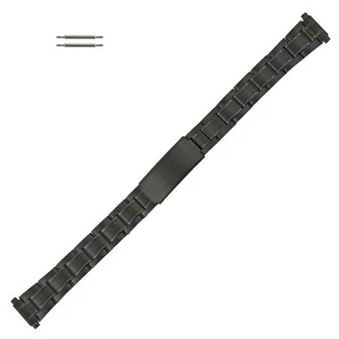 Watch Band 6 7/8 Inch Length Black Metal Expandable Ends 12 To 16mm 1 Watch Band 6 7/8 Inch Length Black Metal Expandable Ends 12 To 16mm