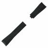 Made To Fit Rolex® Professional Sports Model Curved Ends 20mm Black Rubber Watch Band NO CLASP 5 1/2 Inch Length