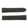 Made To Fit Omega® Speedmaster 20mm Black With Orange Stitching Curved Ends Rubber Watch Band NO CLASP 7 1/2 Inch Length