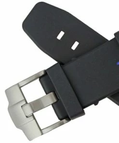 Black With Blue Stripe Silicone 21MM Made To Fit Rolex® Curved End Watch Band 7 Inch Length -Cheap Watch Bands Store black silicone watchband 2161 21 07836.1659442759