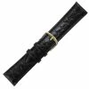 Hadley Roma Croco Grain Black 20mm Padded Stitched Watch Strap 9 Inch Length