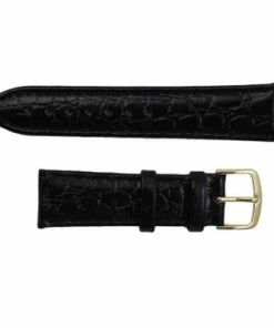 Hadley Roma Croco Grain Black 20mm Padded Stitched Watch Strap 9 Inch Length -Cheap Watch Bands Store black leather band 1034 20sphoto2 66425.1659986016