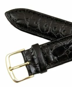 Hadley Roma Croco Grain Black 20mm Padded Stitched Watch Strap 9 Inch Length -Cheap Watch Bands Store black leather band 1034 20sphoto4 48475.1659986016
