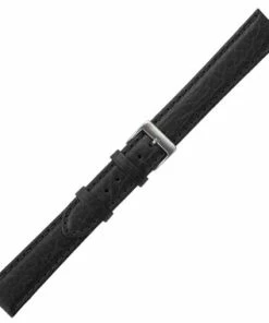 Watch Band Black 20mm Distressed Leather 9 Inch Length