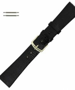 Hadley Roma 18mm Genuine Lizard Black Watch Strap 6 3/4 Inch Length