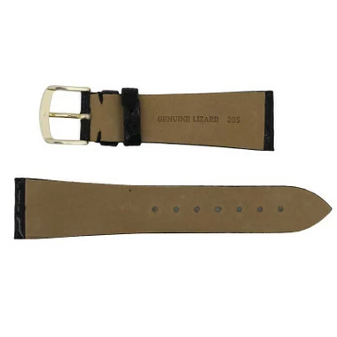 Hadley Roma 16mm Genuine Lizard Black Watch Strap 6 3/4 Inch Length 3 Hadley Roma 16mm Genuine Lizard Black Watch Strap 6 3/4 Inch Length - Image 3