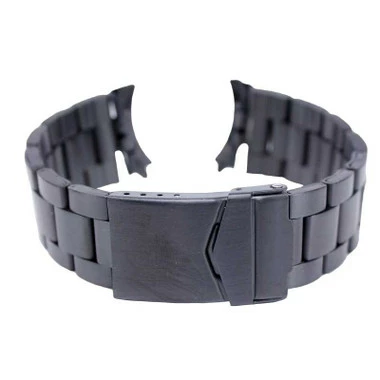 Hadley Roma Metal Watch Band Black Finish 20mm Curved Or Straight Ends 6 1/2 Inch Length 4 Hadley Roma Metal Watch Band Black Finish 20mm Curved Or Straight Ends 6 1/2 Inch Length - Image 4